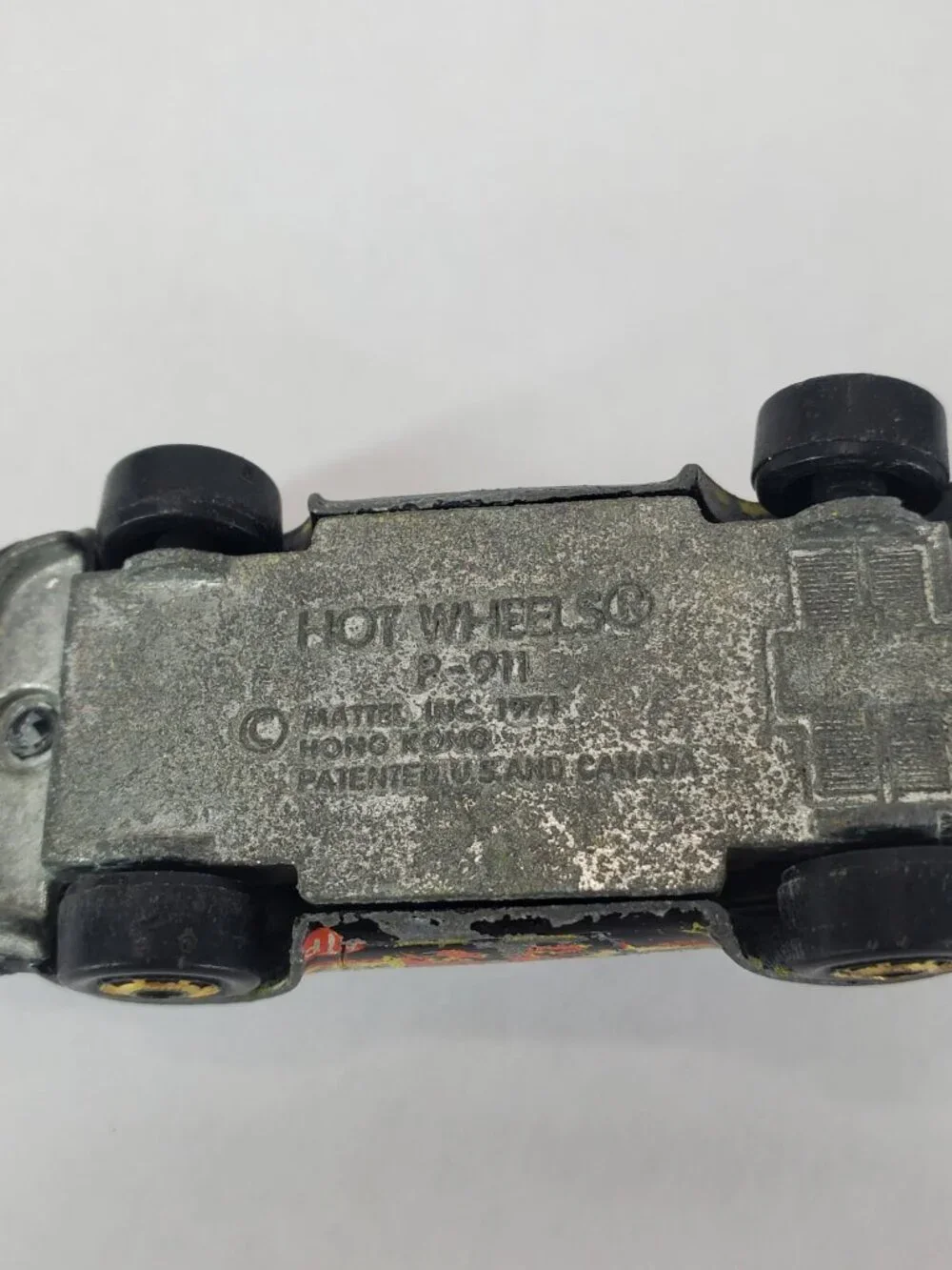 1974 Hot Wheels Black Porsche P-911 #95 Gold Rim Hong Kong HK